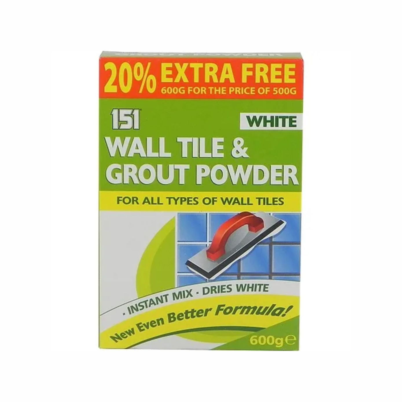 151 Wall and Tile Grout Powder 600g White, Colors May Vary