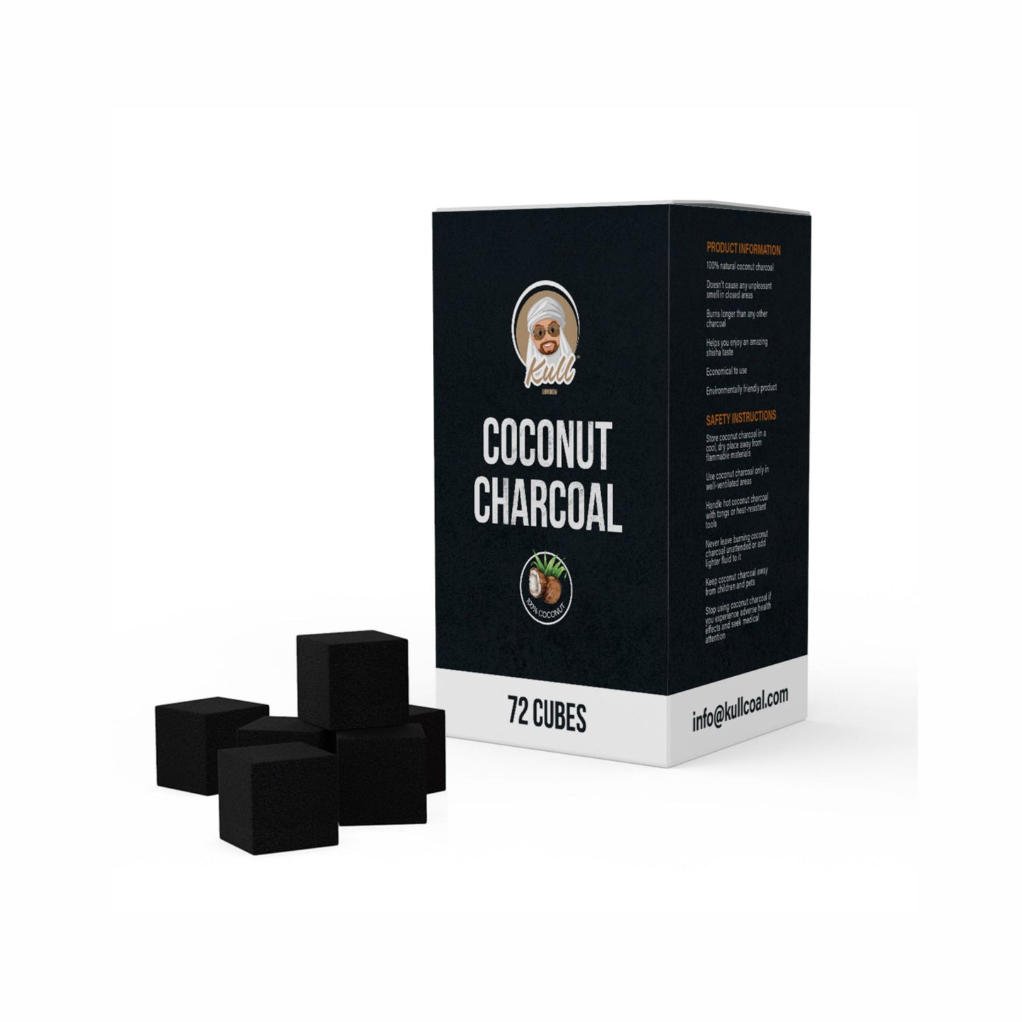 Kull's Coconut Charcoal high-quality 72 cubes