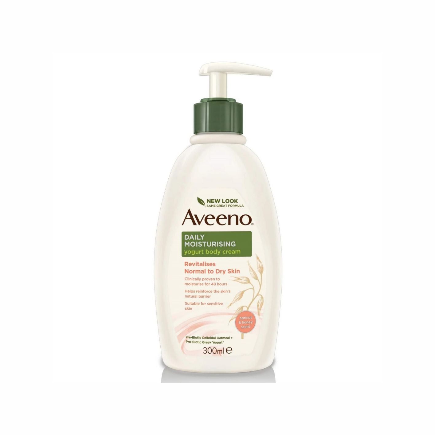 Aveeno Daily Moisturising Yogurt Body Wash, 300 ml, Apricot and Honey Scented