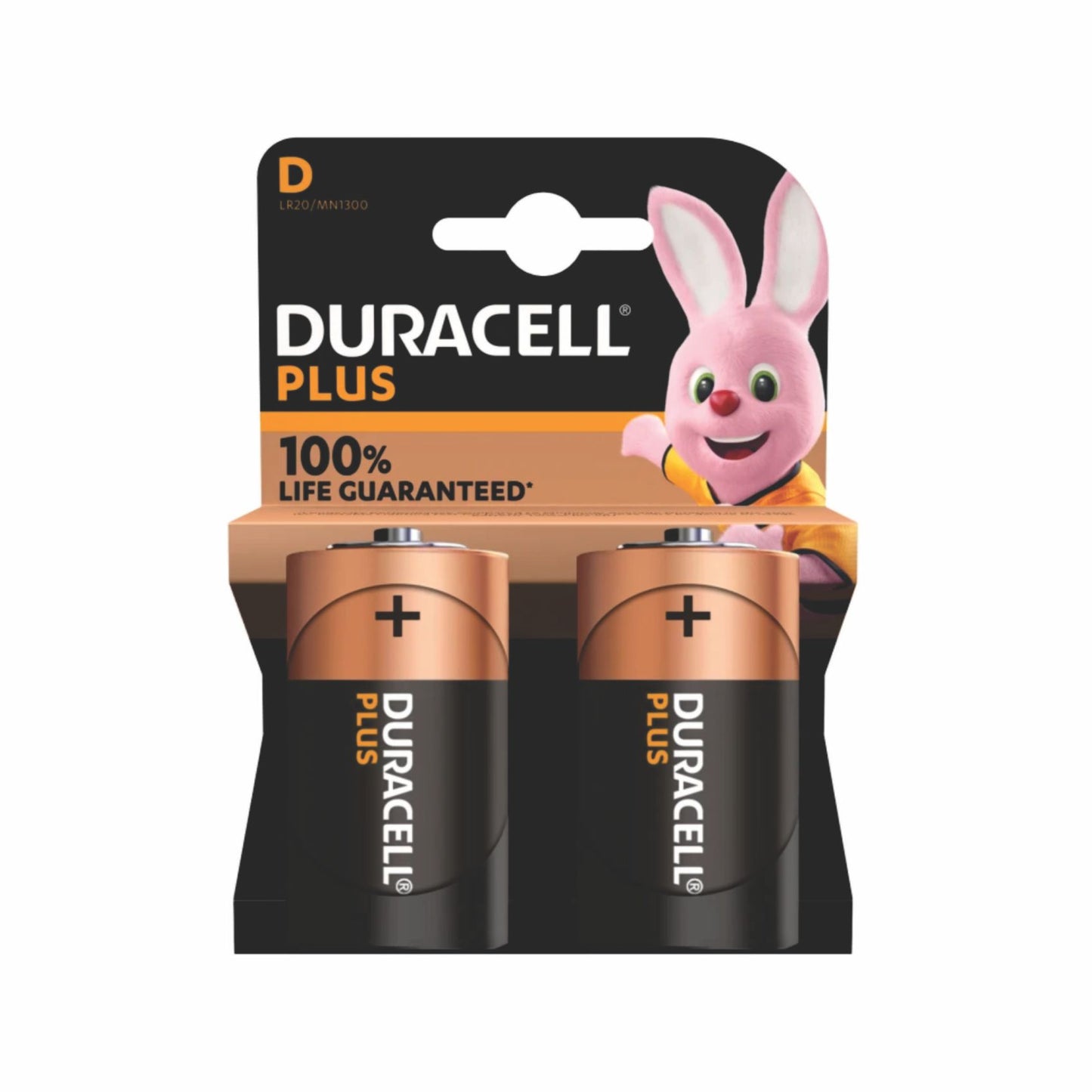 2 PK Duracell D 1.5V Alkaline Pack of 2 Batteries