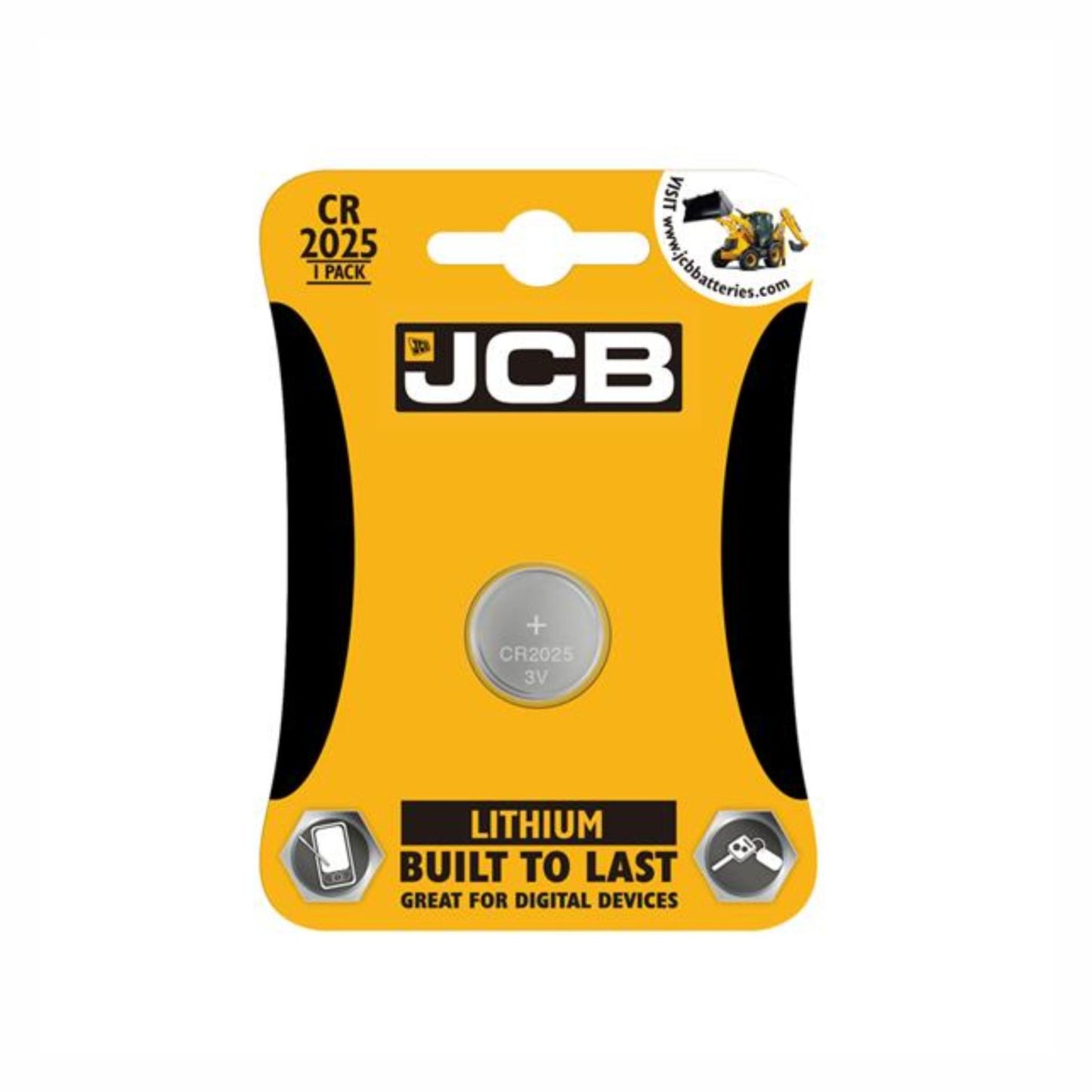 JCB Cell Battery CR2025 3V, long lasting performance