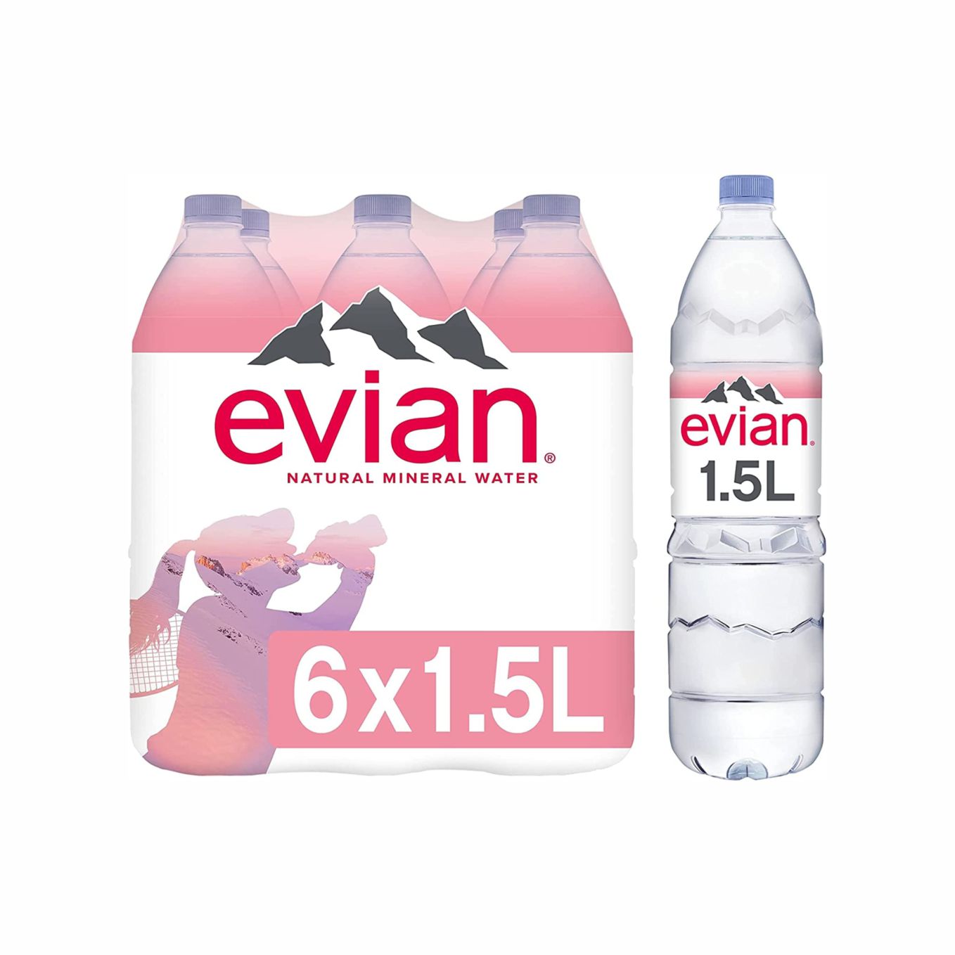 Evian Natural Mineral Water 1.5 Litre (6 Bottles Pack)