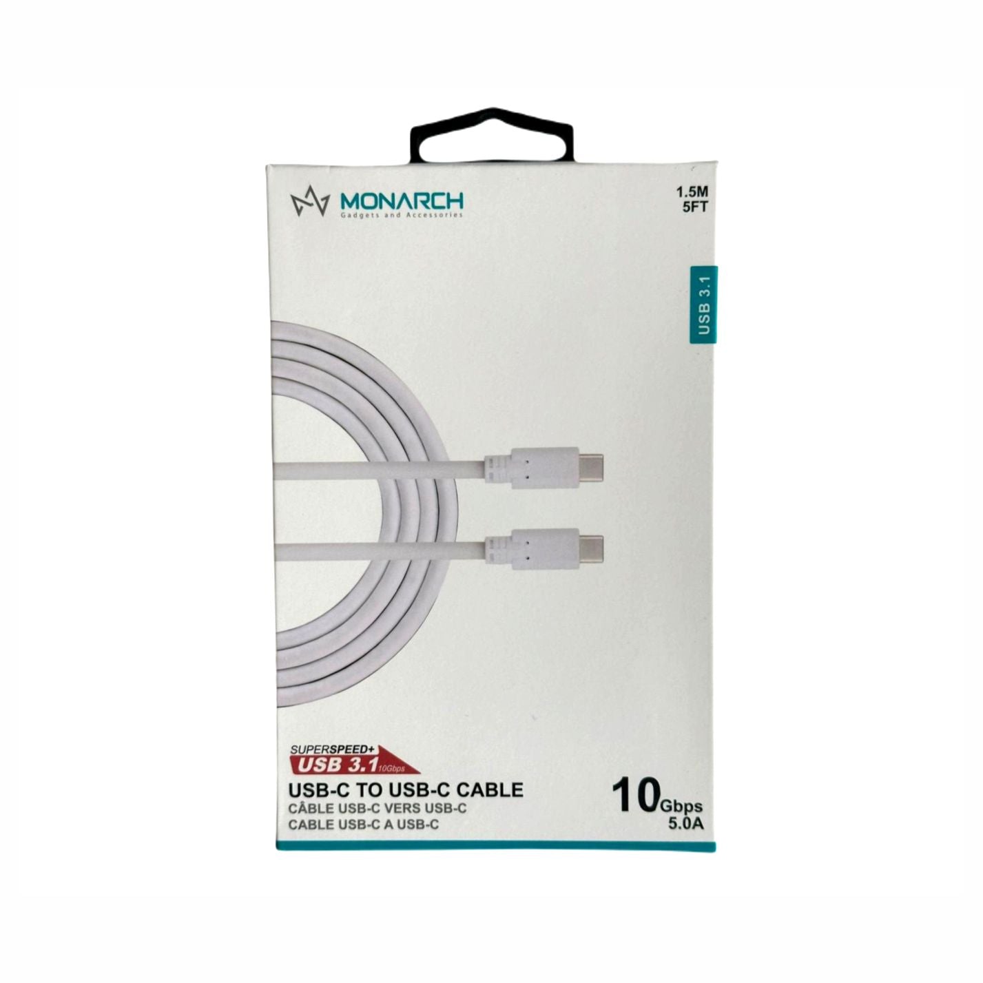 Monarch Type C to type C 1.5m Cable 10Gbps 1 year warranty