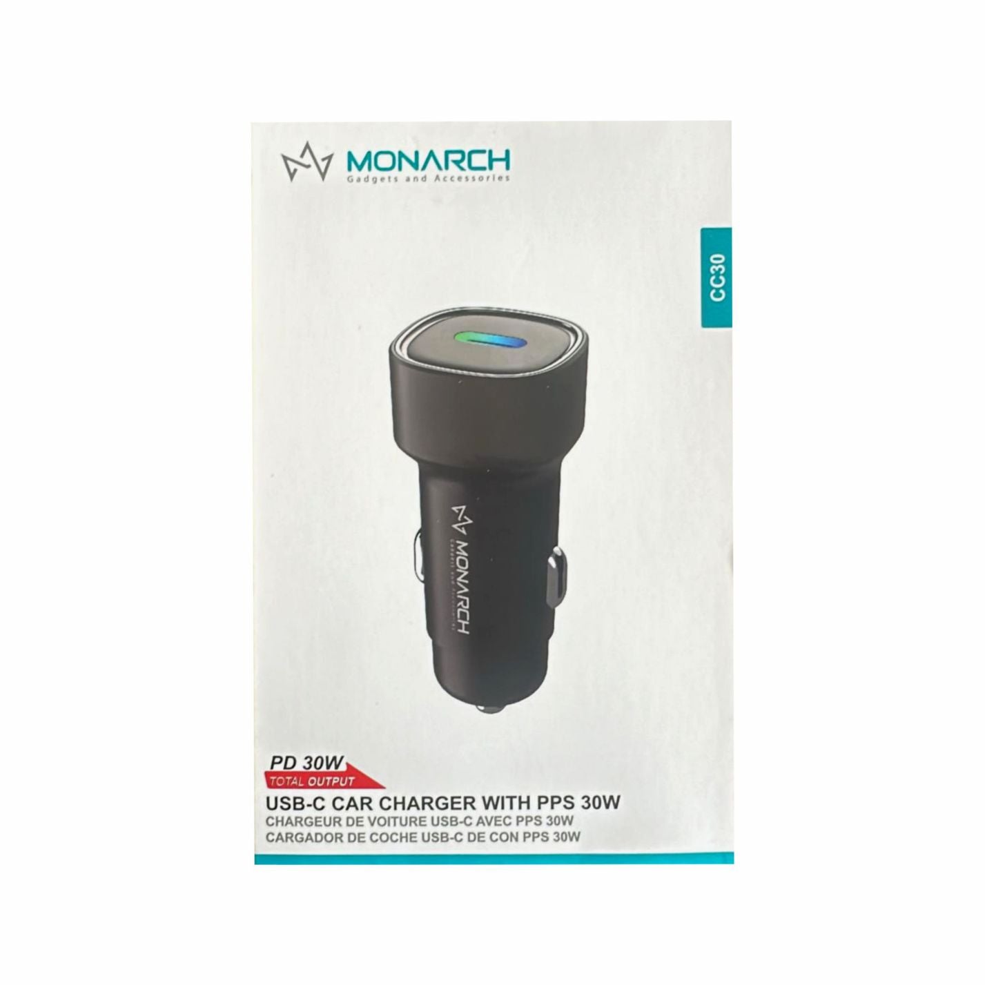 Monarch USB-C Car Charger with PPS 30W fast