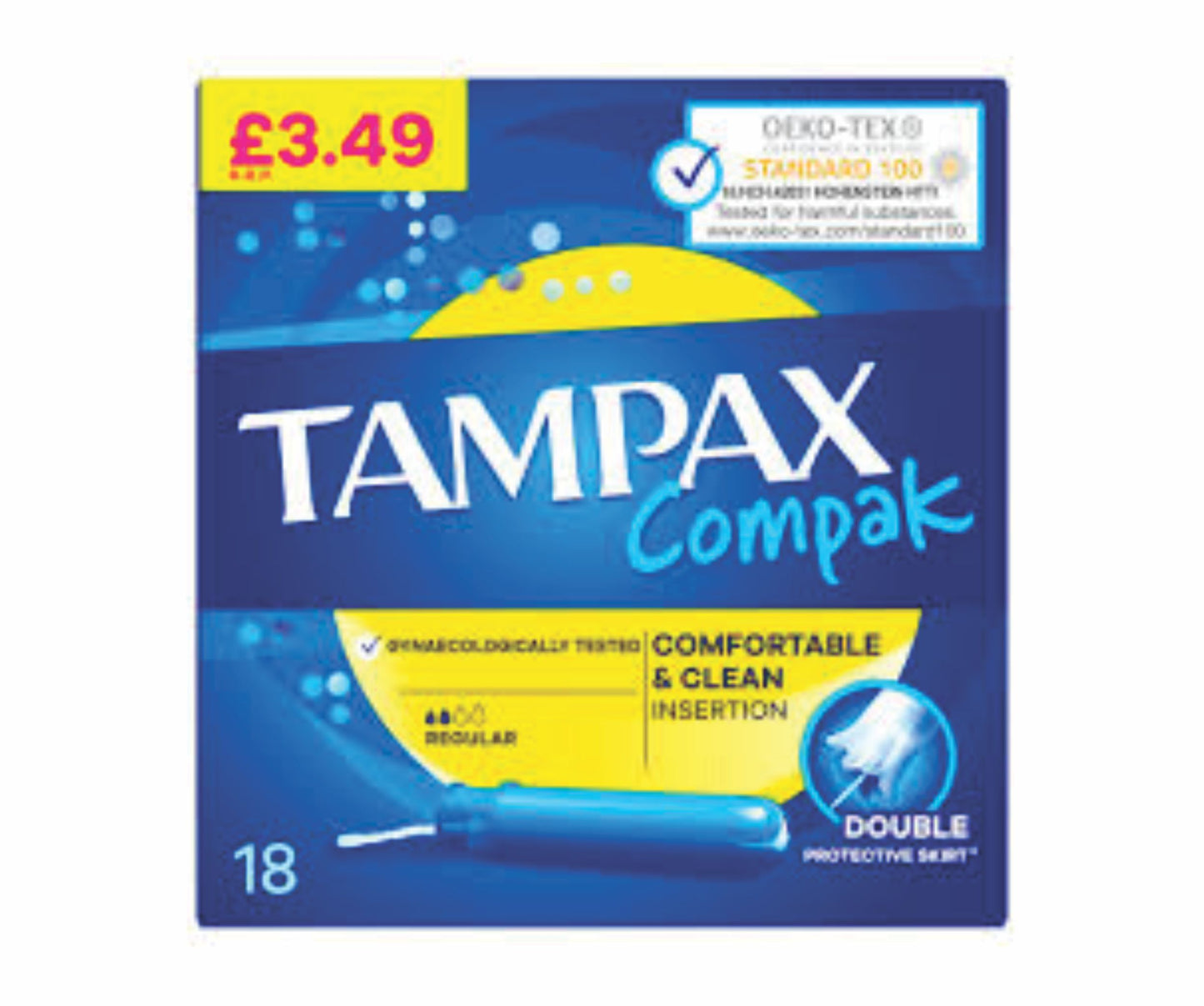 Tampax Compak Regular Tampons Applicator x18