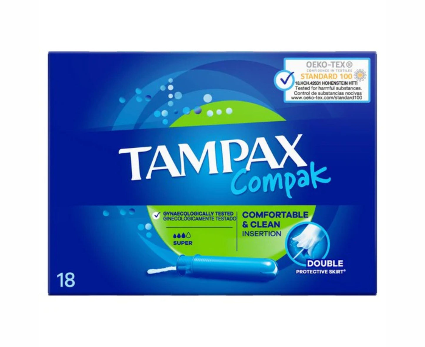 Tampax Compak Super Tampons Applicator x18
