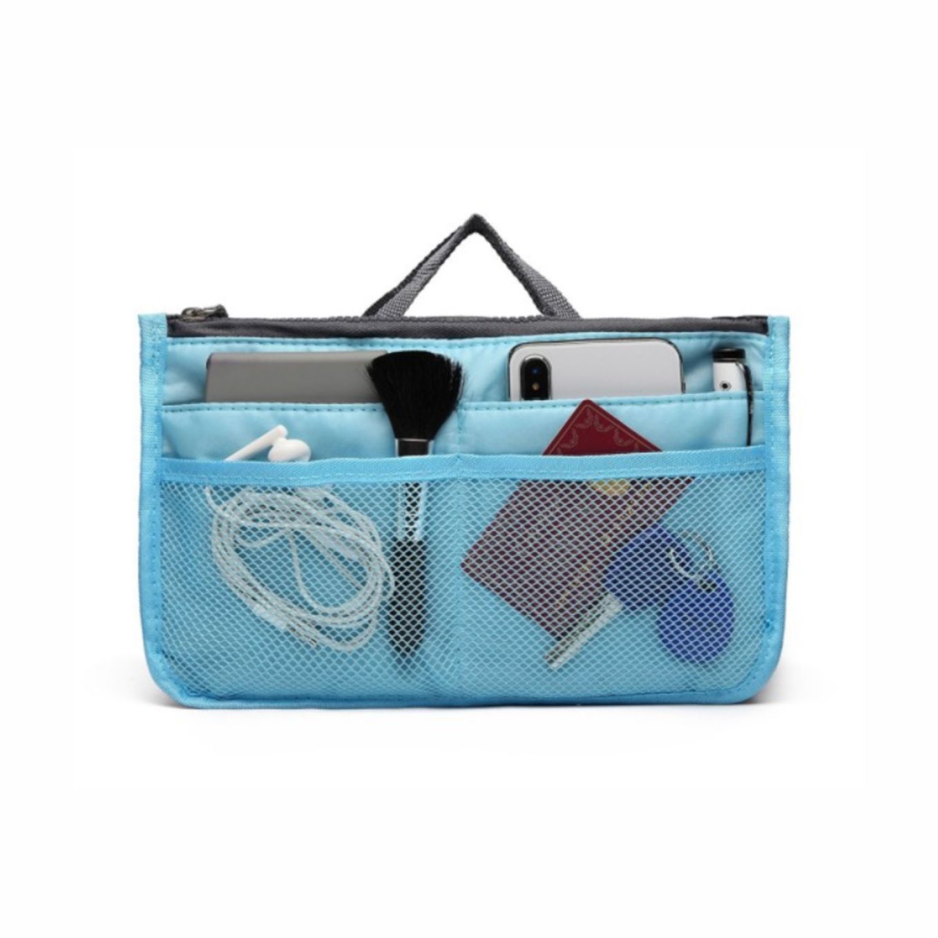 E6876 - Miss Lulu Folding Nylon Handbag Organiser - Blue