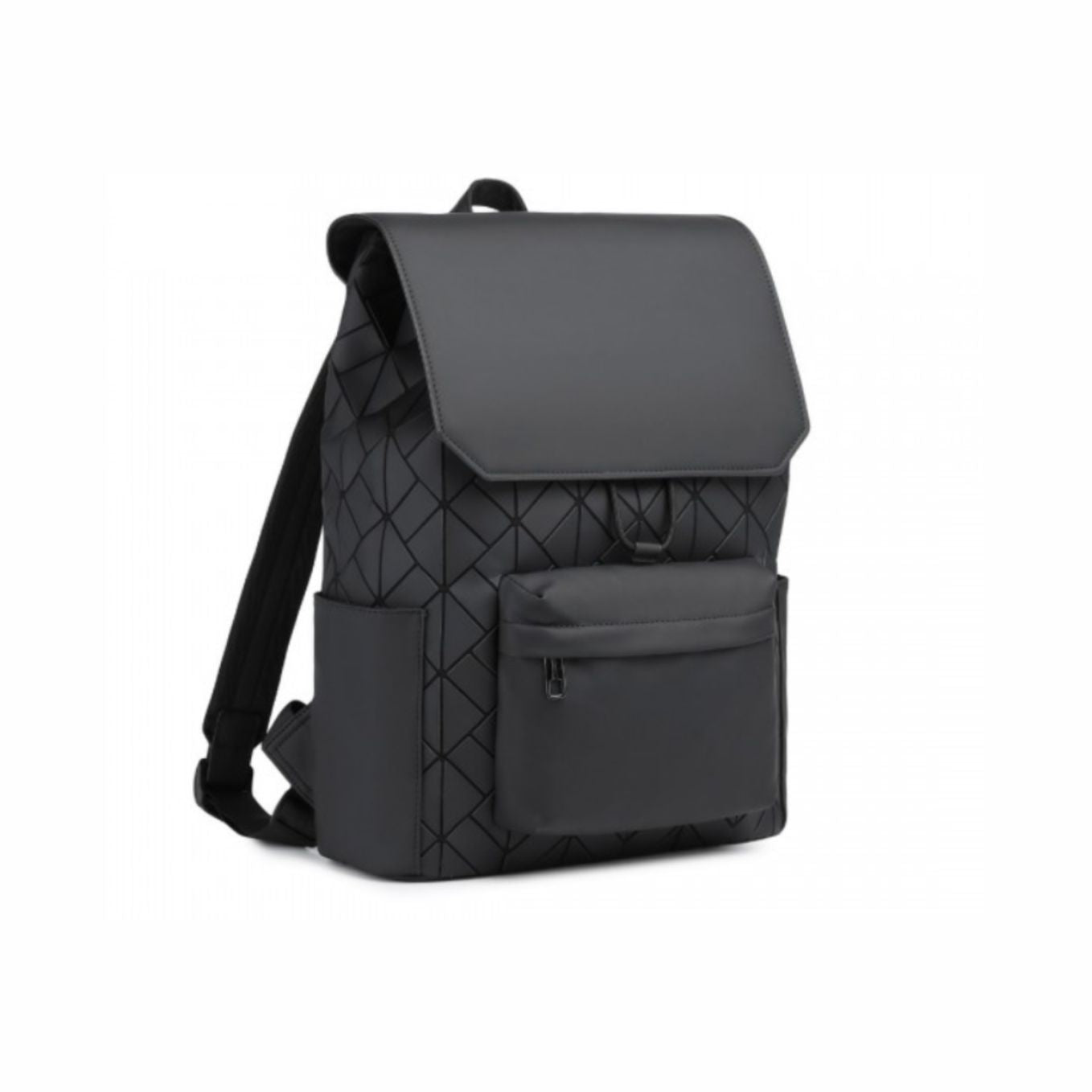 ET2417 - Kono Water-Resistant Urban Geometric Backpack With Laptop Compartment - Black