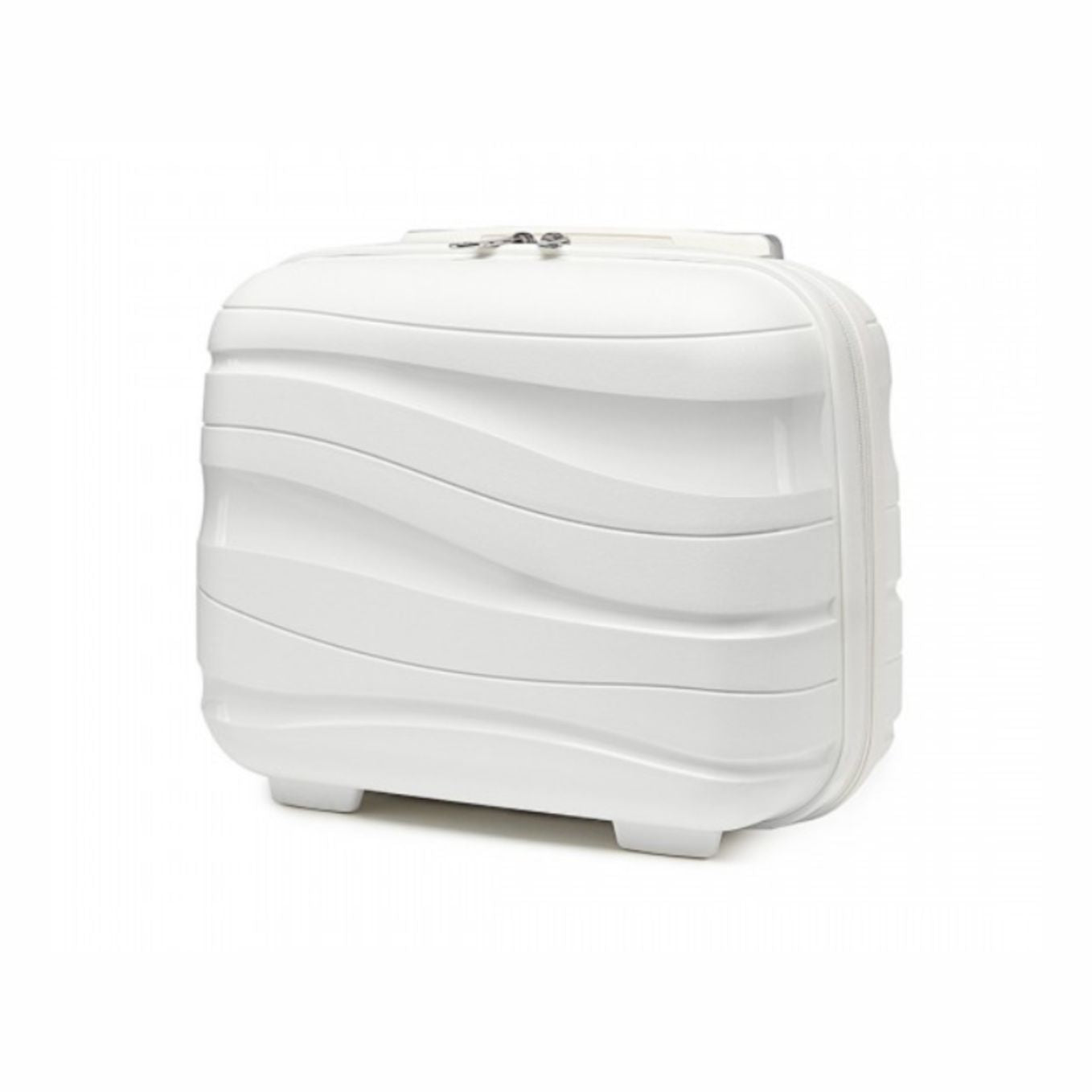 K2094L - Kono 14 Inch Lightweight Polypropylene Hard Shell Vanity Case - Cream White