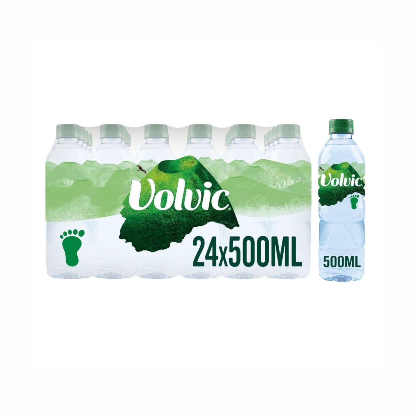 Volvic Natural Mineral Water, (Pack of 24) 500ml