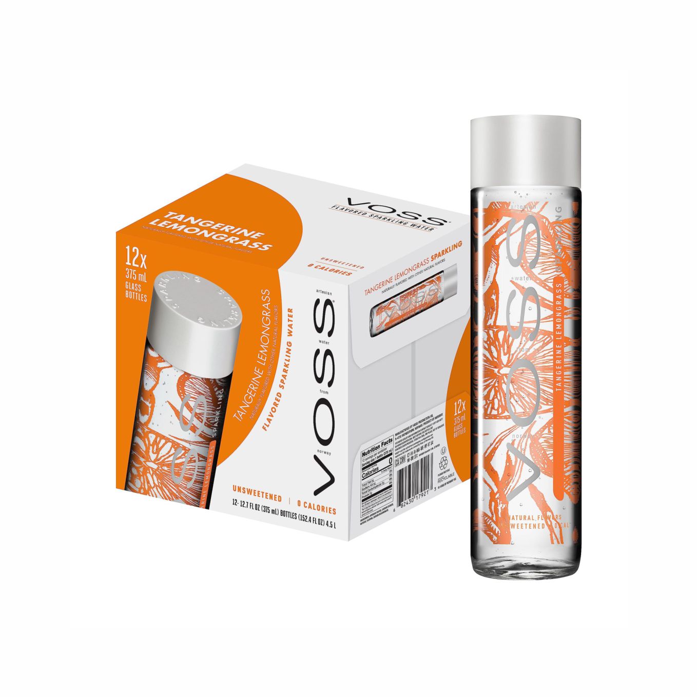 VOSS Sparkling Tangerine Lemongrass 375ml Orange
