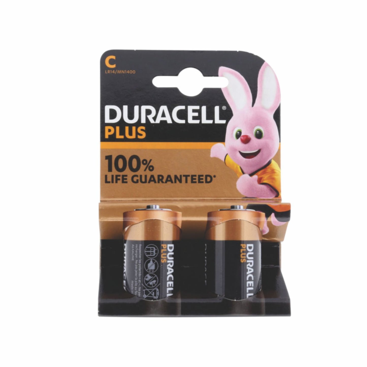 Duracell 2 PK, C 1.5V Alkaline, Pack of 2 Batteries